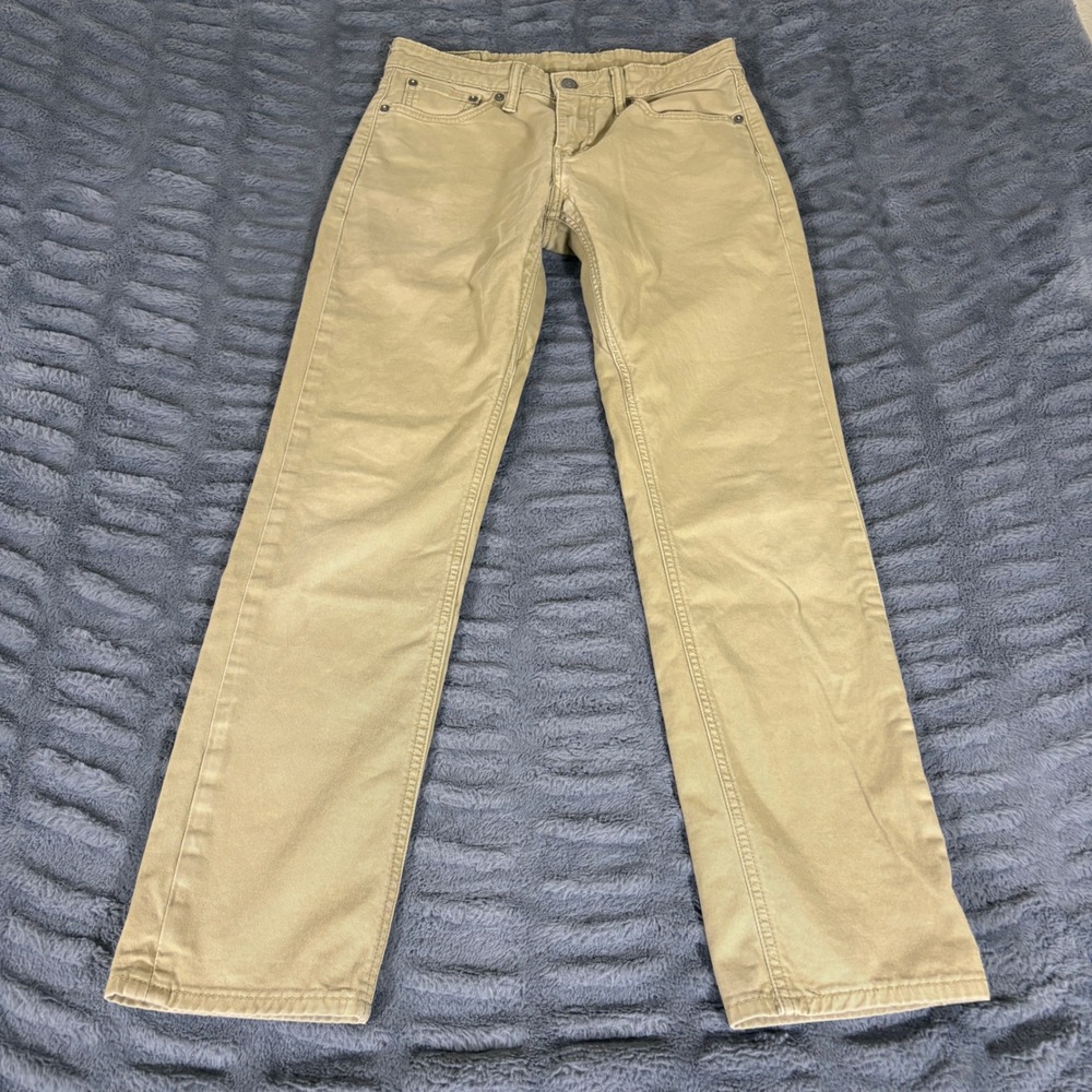 Levis 511 Slim Fit Commuter Chino Pants Mens 30x30 Tan Khaki Stretch AT616